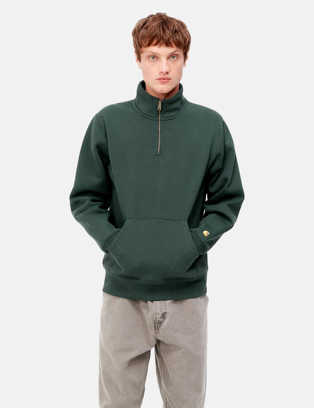 Chase Neck Zip Sweatshirt - Botanic Green