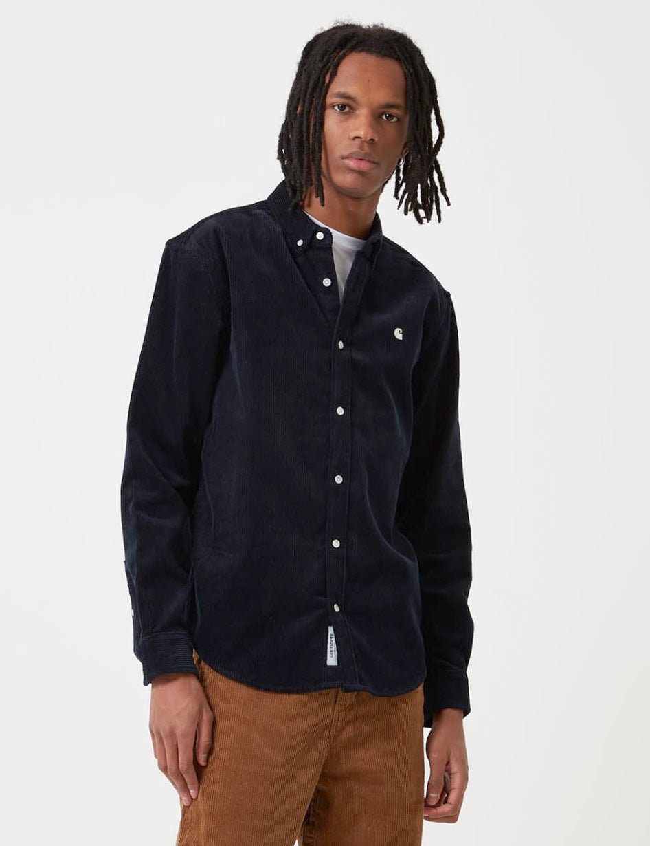 Madison Cord Shirt - Corvina Burgundy/Black