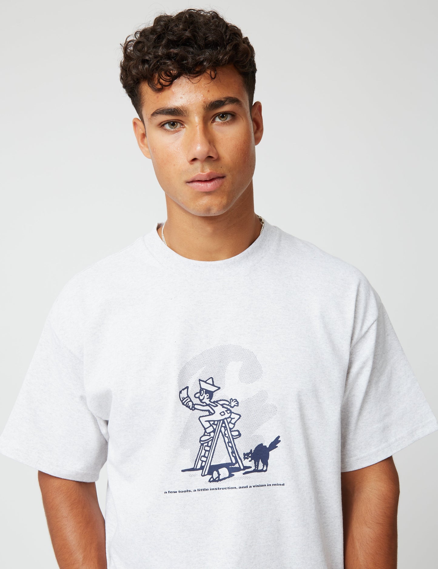 Lucky Painter T-Shirt - Ash Heather Grey/Enzian Blue