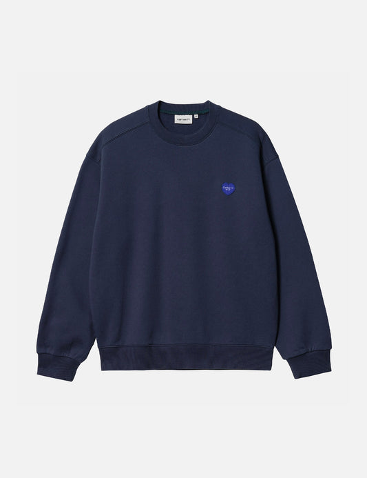 Heart Patch Sweatshirt - Blue