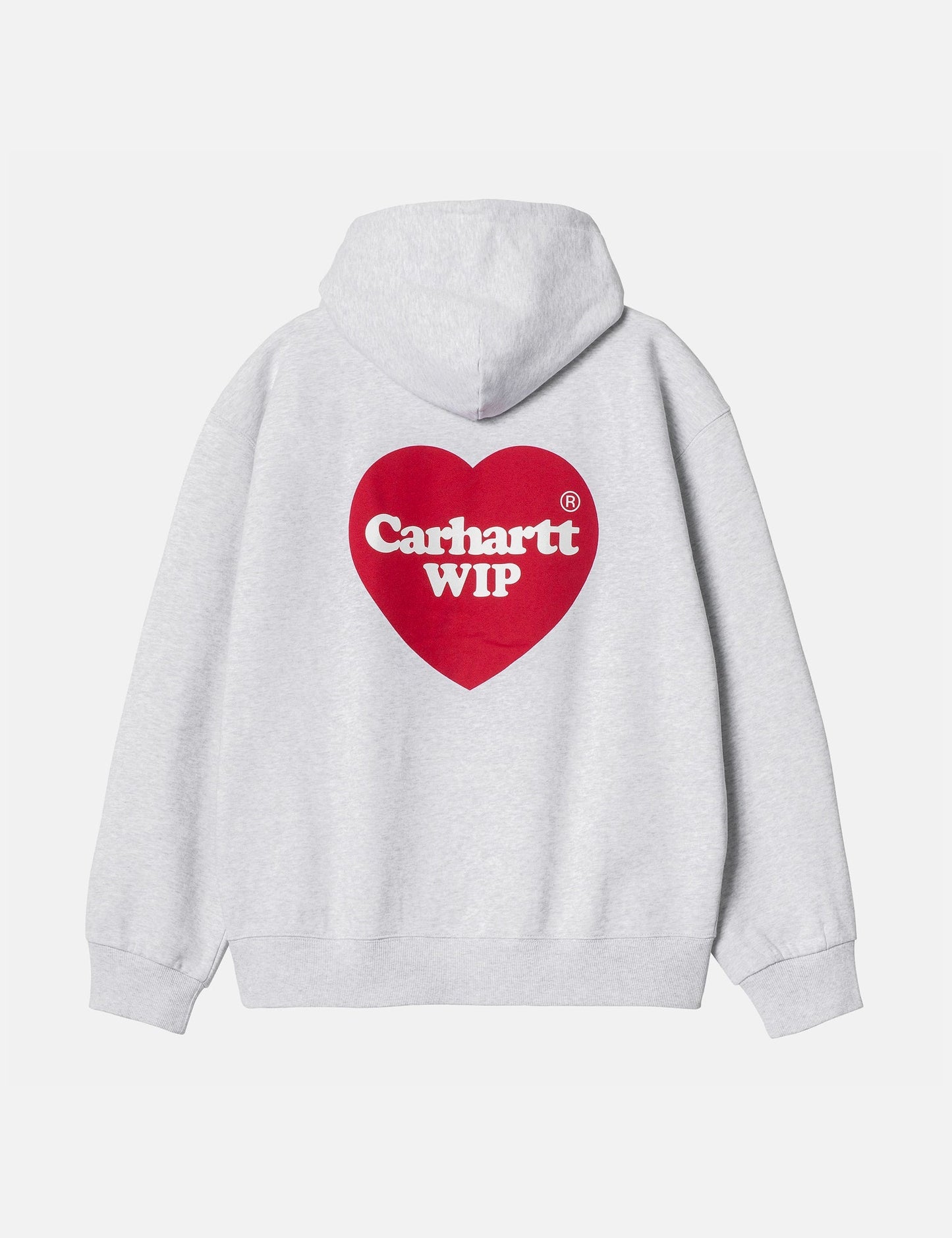 Heart Patch Hooded Sweatshirt - Ash Heather Grey