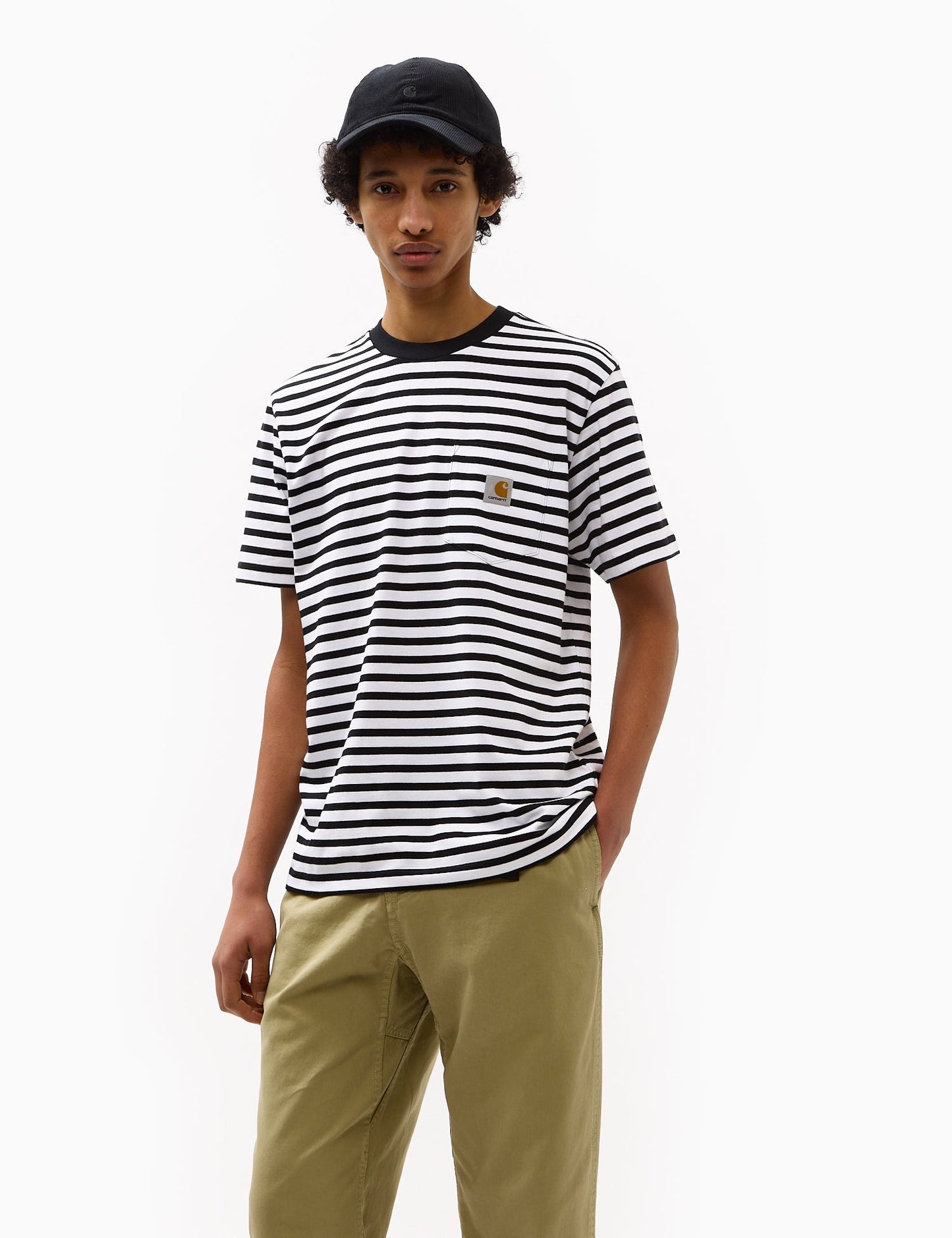 Seidler Stripe Pocket T-Shirt - Park Green/White