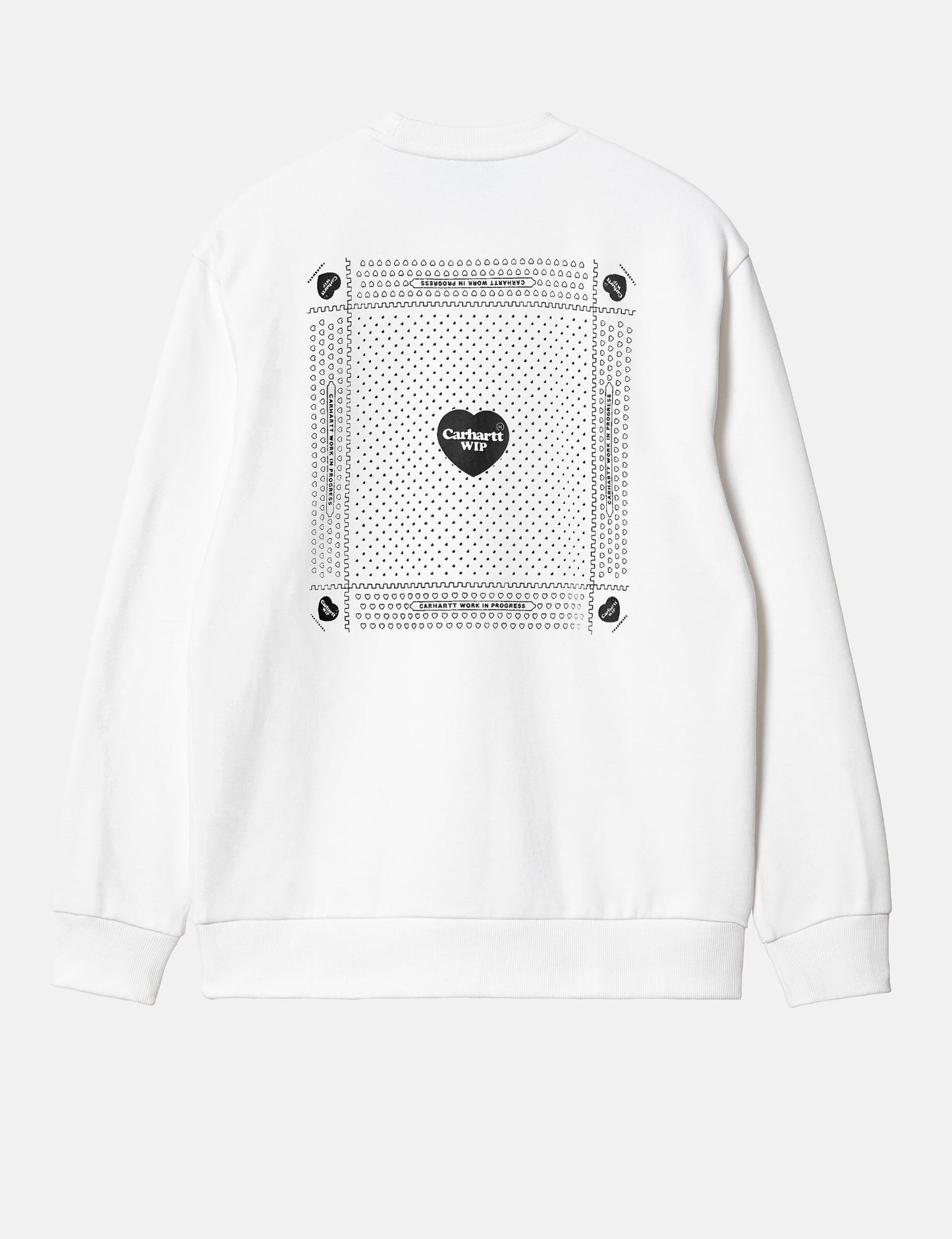 Heart Bandana Sweatshirt (Loose) - White